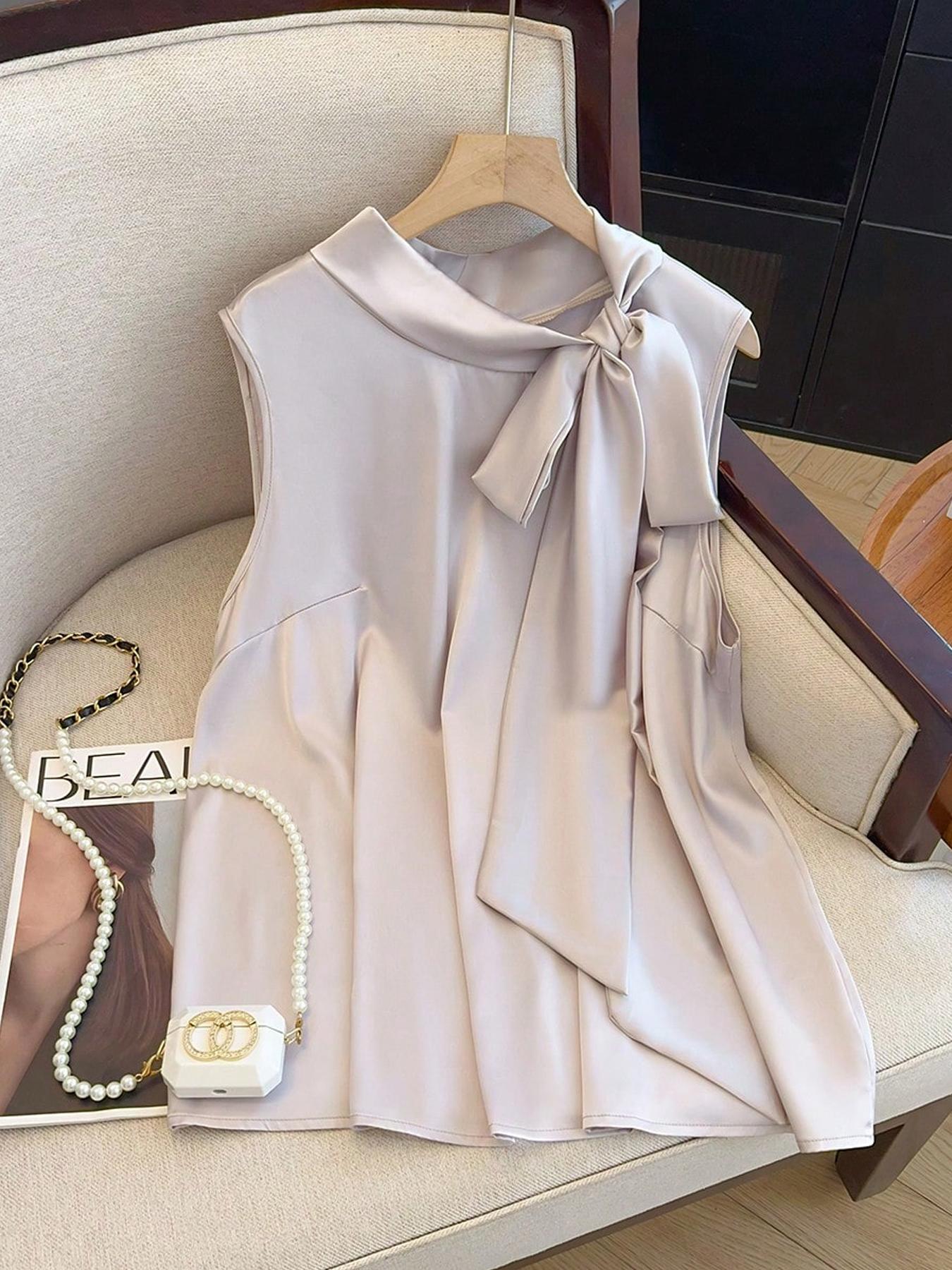 Summer Clothing Plus - 【Plus Size】 Solid Color Tie Front