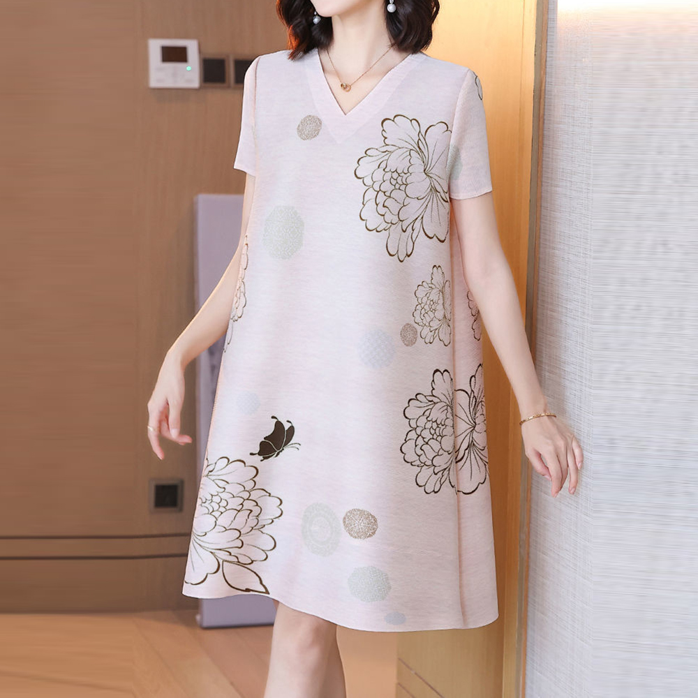 Summer Clothing New Look - Printed age-reducing skirt covers the belly