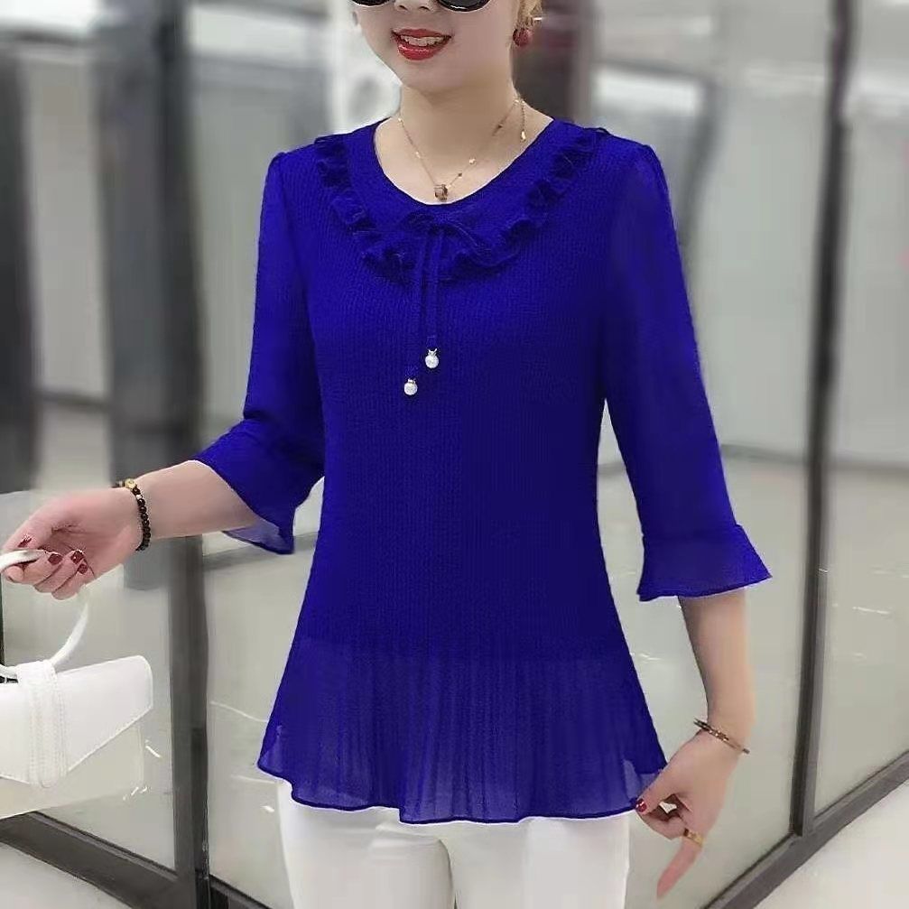Summer Clothing For 70 Year Old Woman - Autumn New Lace Crew Neck fashion
