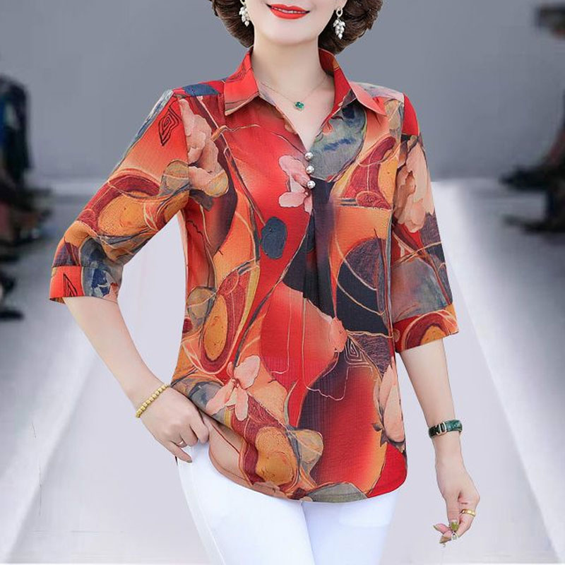 Summer Vintage Floral Printed  - Summer Clothing For 70 Year Old Woman recension och pris