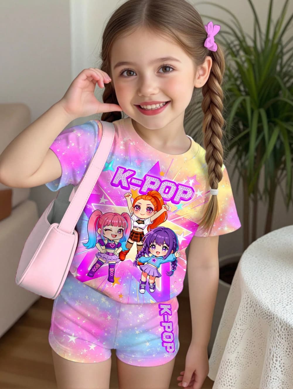 K-Pop Cartoon Graphic Girls T- - Summer Clothing List recension och pris