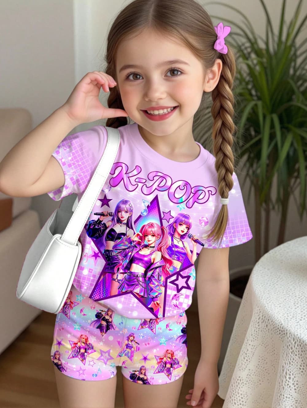 K-Pop Cartoon Graphic Girls T- - Summer Clothing List recension och pris