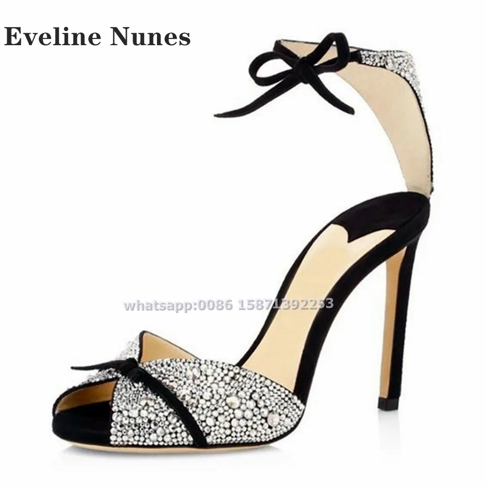 Bow Rhinestone Ankle Strap San - Summer Clothing Elegant recension och pris