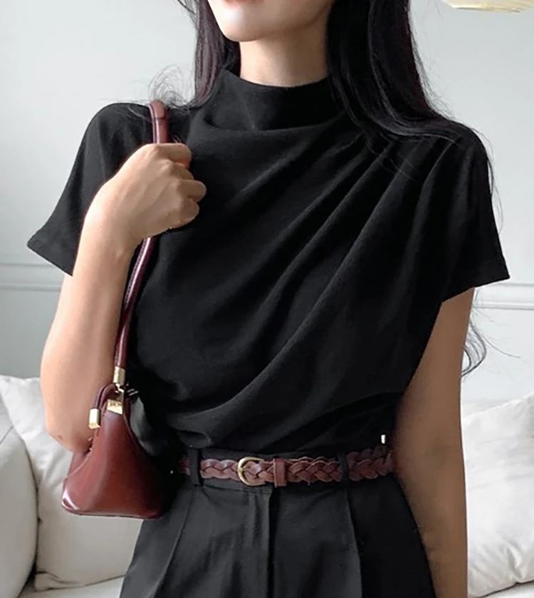 Half Turtleneck T Shirt Women  - Summer Clothing Drop recension och pris