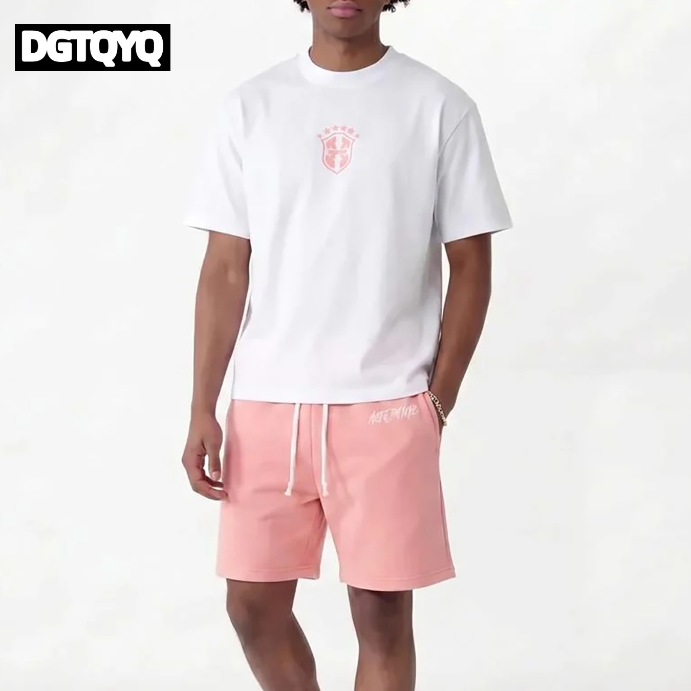 Man's Summer New Pink Embroide - Summer Clothing Cheap recension och pris