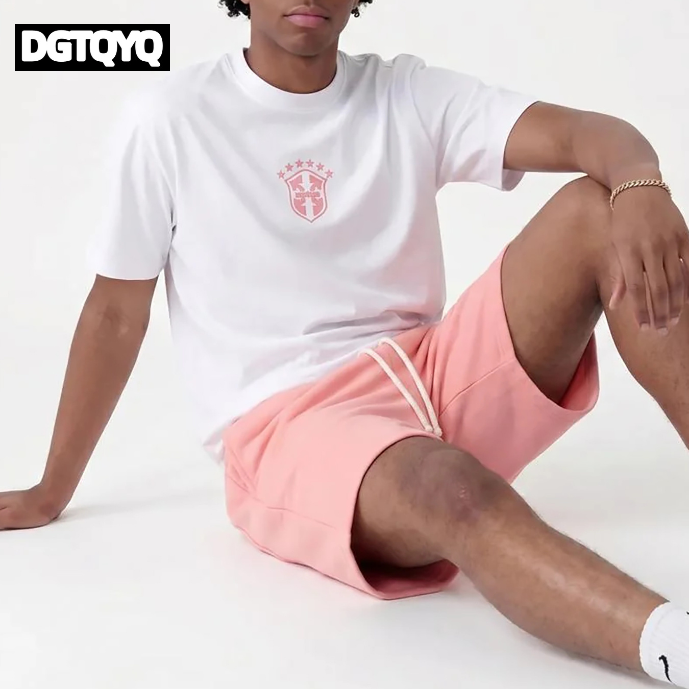 Man's Summer New Pink Embroide - Summer Clothing Cheap recension och pris