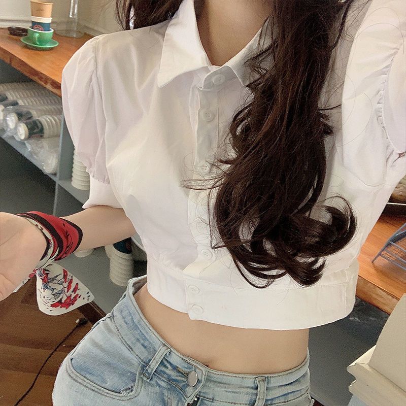 Korean Summer Puff sleeve Whit - Summer Clothing For Teens recension och pris