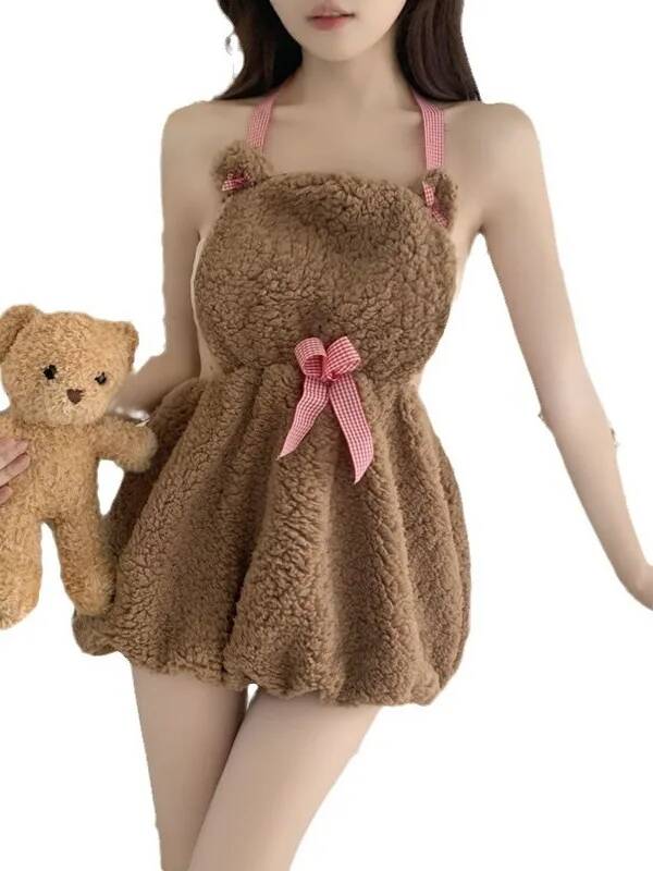 New Plush Backless Short Dress - Summer Clothing Drop recension och pris