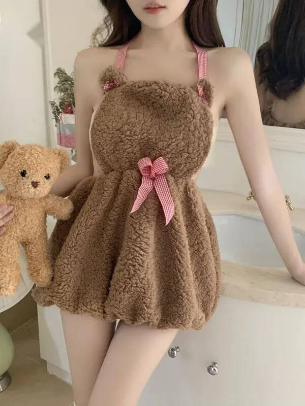 New Plush Backless Short Dress - Summer Clothing Drop recension och pris