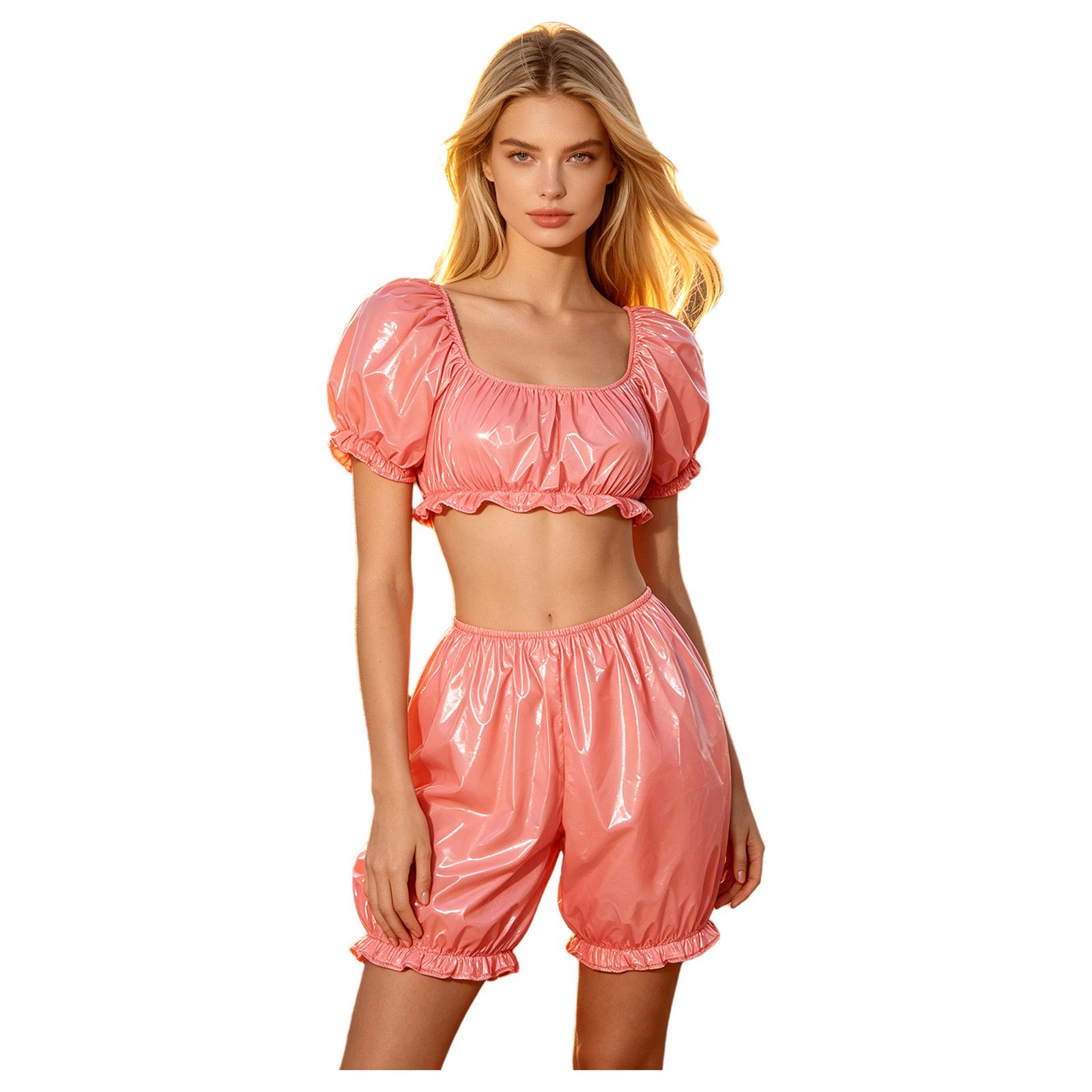 Womens Wet Look PU Leather Clu - Summer Clothing Cheap recension och pris