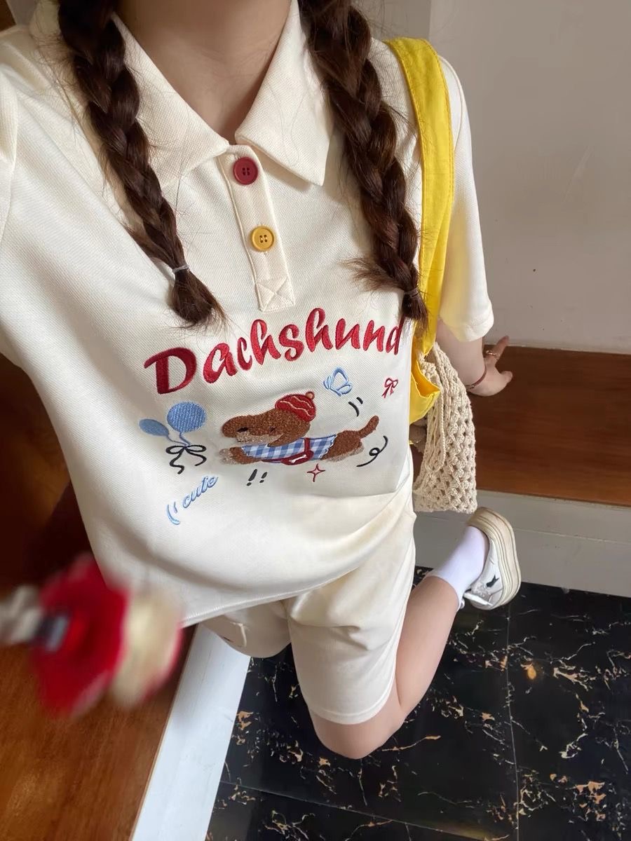 Kawaii Embroidery Dog Japan St - Summer Clothing Japan recension och pris